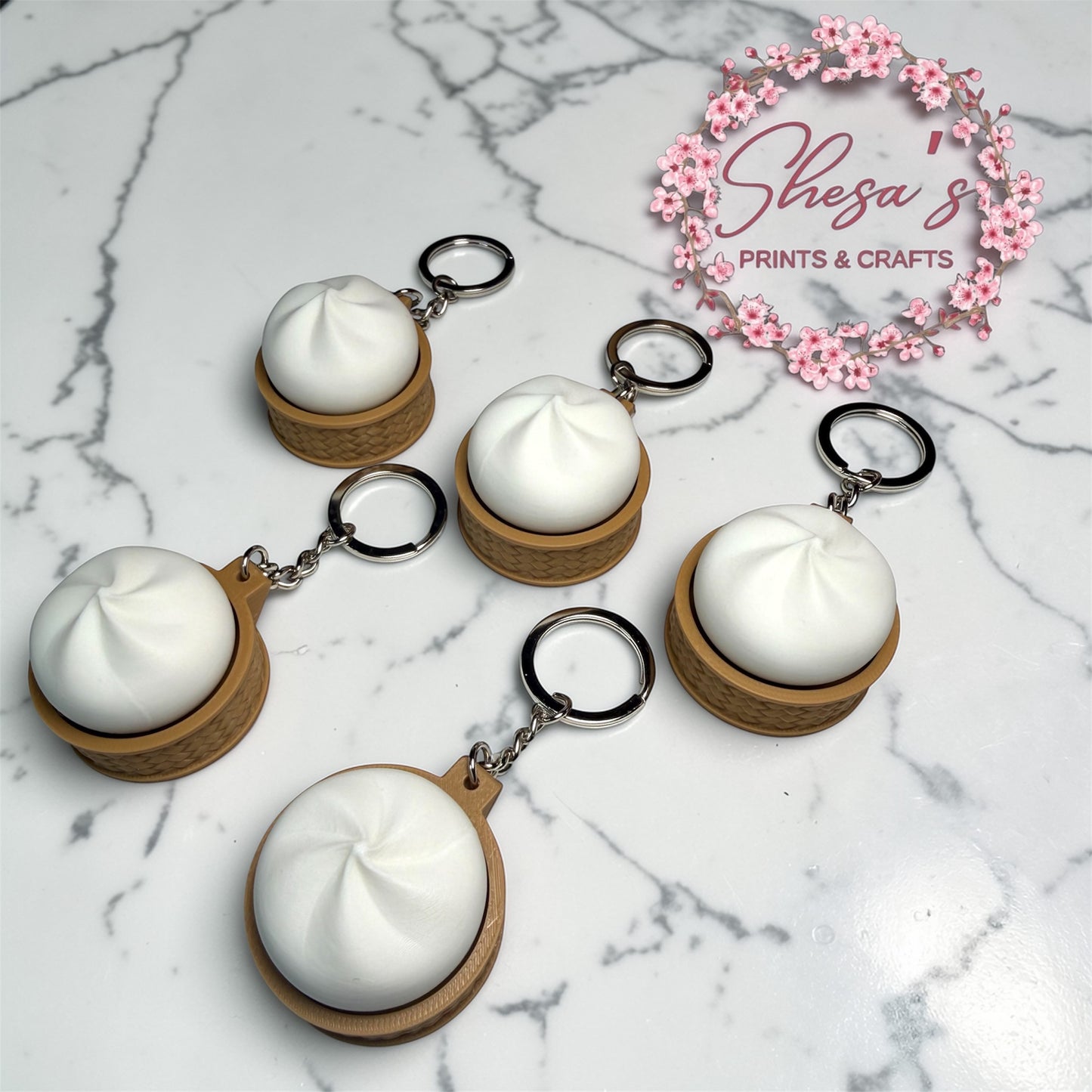 Dumplings fidget clicker keychain